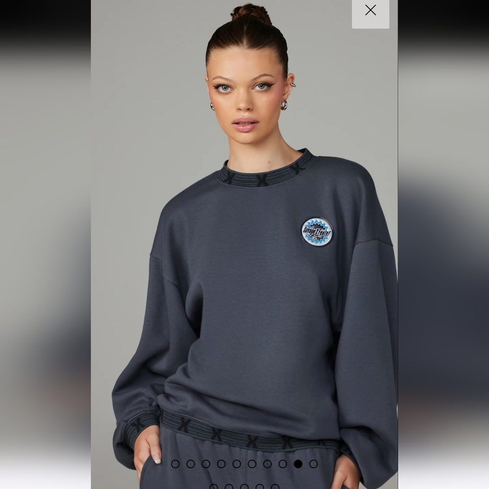 Savage X Fenty by Rihanna Gray Sweatshirt oversized NWT XS